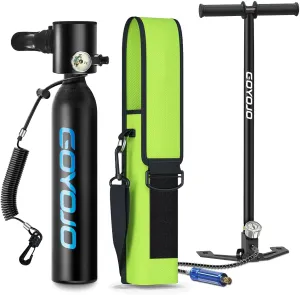 0.5L Mini Scuba Tank with Pump | 5-10 Mins Portable Divng Lung Tank for Snorkeling, Freediving & Emergency Backup | DOT-Certified Air Cylinder