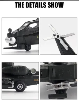 1: 72 for WZ-10 Helicopter Alloy Die-Casting Metal Model Sound and Light Fighter Model Collection Ornaments(Black)