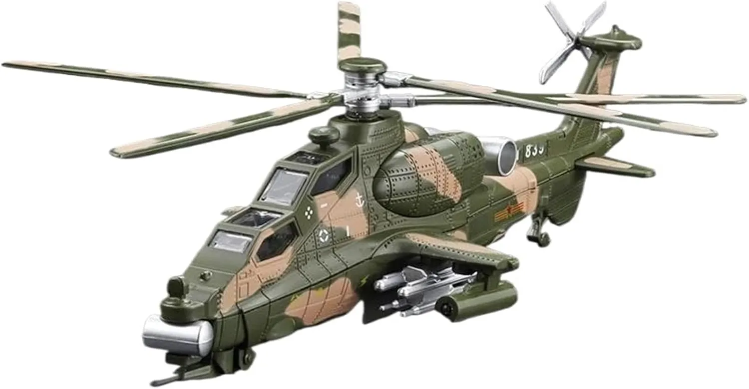 1: 72 for WZ-10 Helicopter Alloy Die-Casting Model Collection Ornaments(Blue)