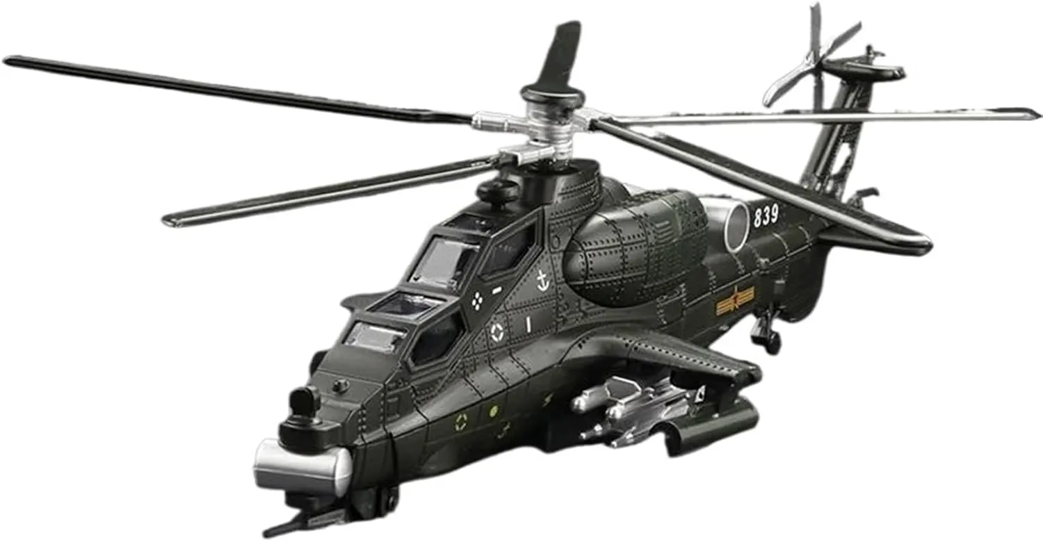 1: 72 for WZ-10 Helicopter Alloy Die-Casting Model Collection Ornaments(Blue)