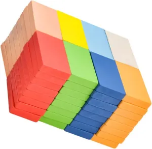 1 Set 80PCS Extra Domino Blocks Safe Cartoon Design for Early Education Parent Fun Stimulating Plaything for Creative Learning Development