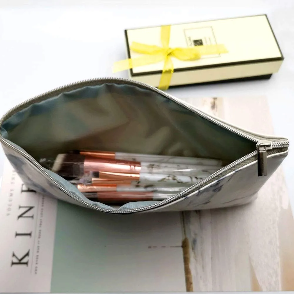 10 Piece Marble Makeup Brush Set Brush Holder, Advanced Synthetic Foundation Powder Concealer Eye Shadow Facial Makeup Brush Set (Color : Color1)