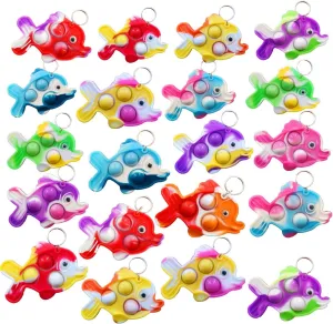 100 Packs Summer Present Unique Mini Fish Assorted fidgets for Kids Children Classroom Students Gifts from Teacher,Birthday Party Favors