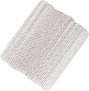100/200Pcs 13.5CM Replaceable Nail File Self-Adhesive Removable Sandpaper Pads Metal Handle 100/180/240 Emery Board Buffer(100Pcs Pads 100Grit)
