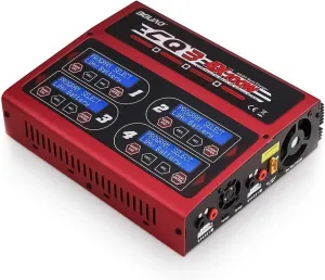 100Wx4/10Ax4 AC/DC 4 Port RC LiPo Charger Discharger Intelligent Balance Charger Quad Multi-Functions for NiMH NiCd LiHV Pb Batteries for Hobby Rc Car Boat Airplane Racing Drone FPV