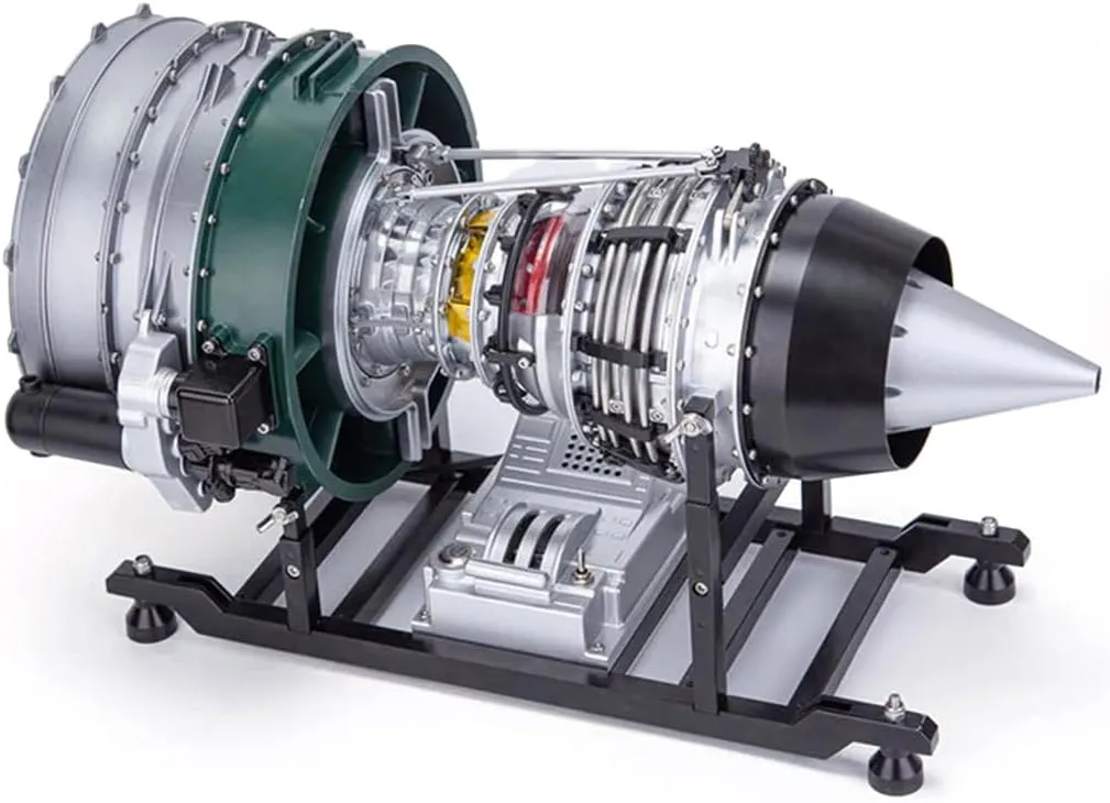 1/10 Turbofan Engine Model, Mechanical Double Rotor Axial, Engine Model Kits DIY Assembly Electric Ducted Fan Engine Craft Gift (1000 PCS)