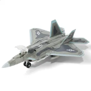 1:100 Scale F-22 Raptor Fighter Jet Quick Build Model Kit Plastic Millitary F22 Toy Airplane Assembly Aircraft Model with Stand Gift for Kids (22PCS)