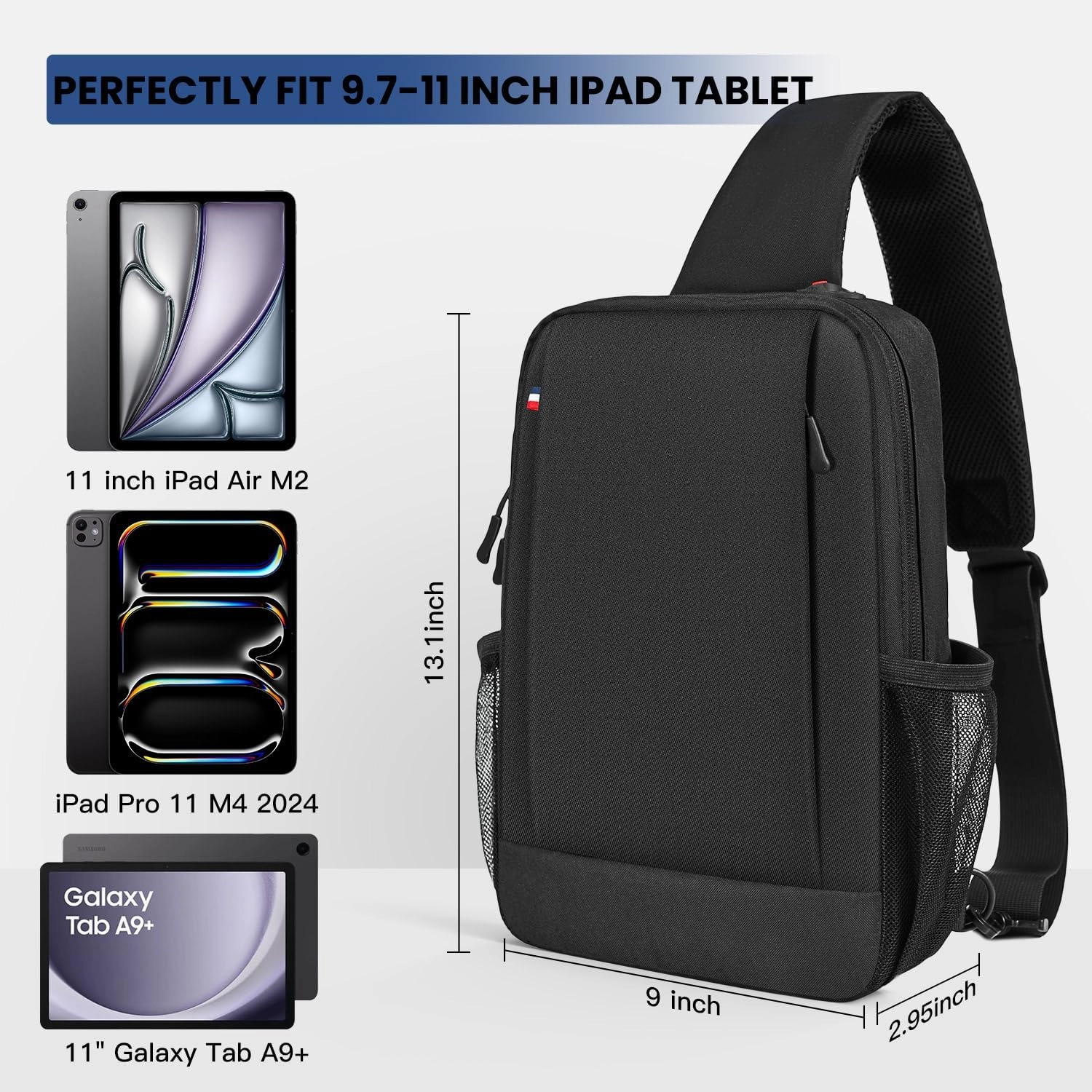 11 Inch iPad Pro Carrying Sleeve Bag for iPad Air M2 & iPad Pro M4, 11 inch iPad A16, Galaxy Tab A9 , Amazon Fire Max 11, Travel Shoulder Case Bag, Fit Magic Keyboard