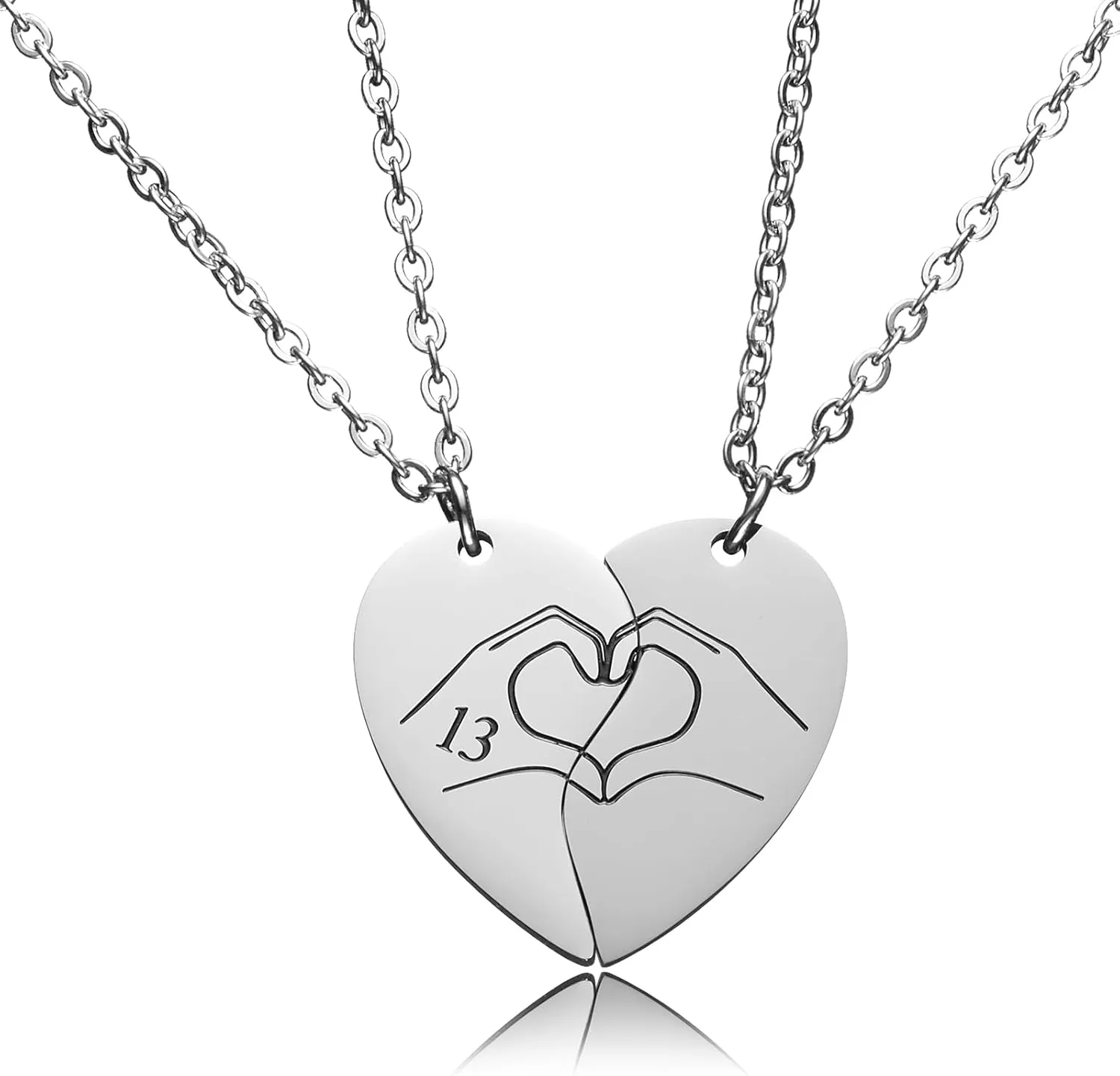 13 Heart Hands Matching Necklace for 2 Girl BFF Sister Taylor Inspired Merch Friendship Stuff Jewelry Gift for 2 Swifties Music Lover.