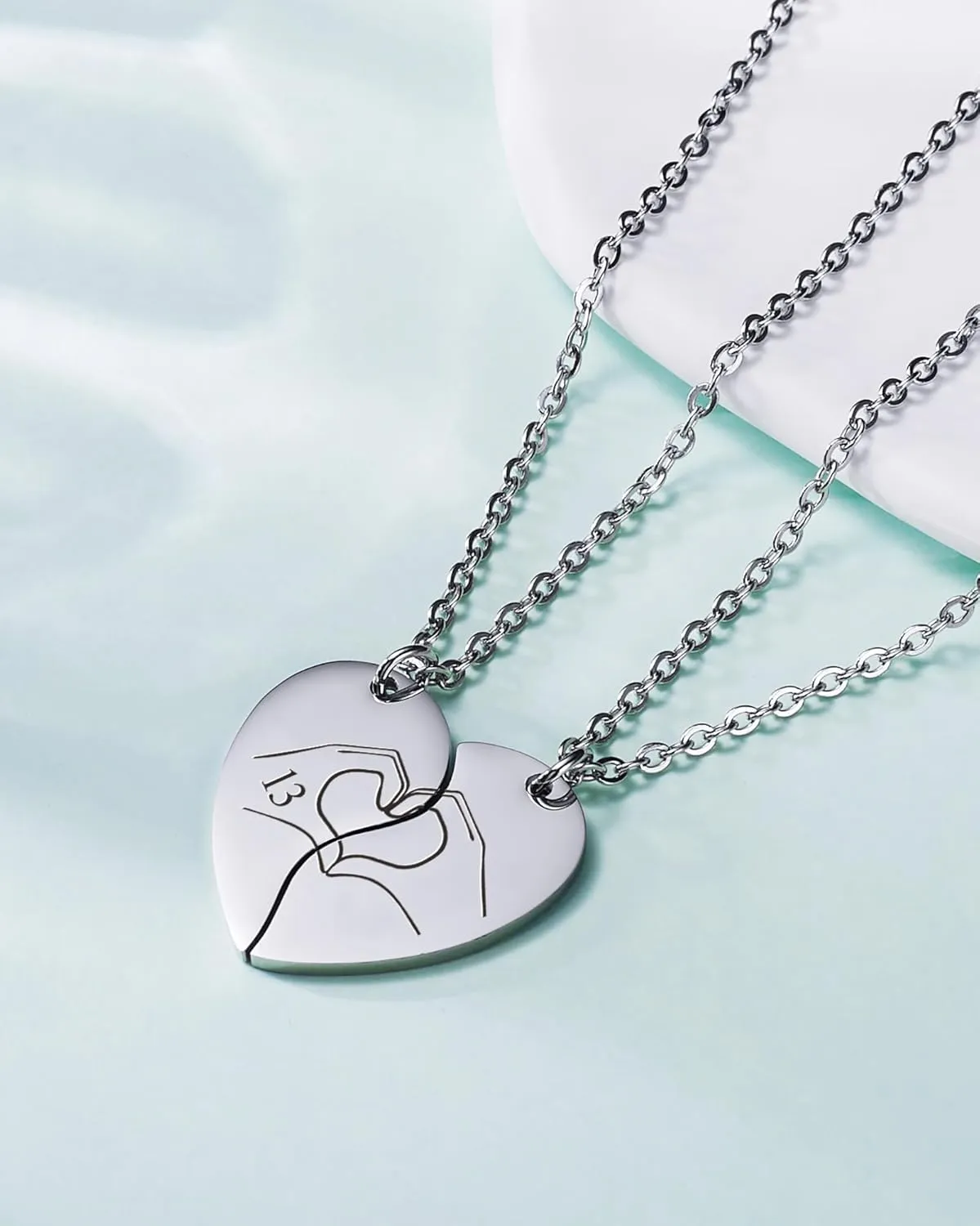 13 Heart Hands Matching Necklace for 2 Girl BFF Sister Taylor Inspired Merch Friendship Stuff Jewelry Gift for 2 Swifties Music Lover.