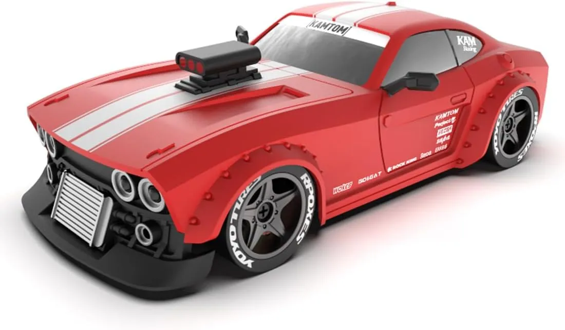 1/32 Mini RC 30KM/H Gyro Drift Car, 2.4G 4WD RC Drift Car with LED Headlights, High Speed Electric Racing Sports Car, Indoor Remote Control Toys Gift (RTR Version)
