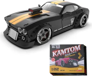 1/32 RC Cars for Adults- 2.4G 4WD Mini RC Drift Car with LED Lights, 30 Km/h Remote Control Car with USB, Customized Steering Speed Drift Car, Ideal Gift (RTR Version/Black)