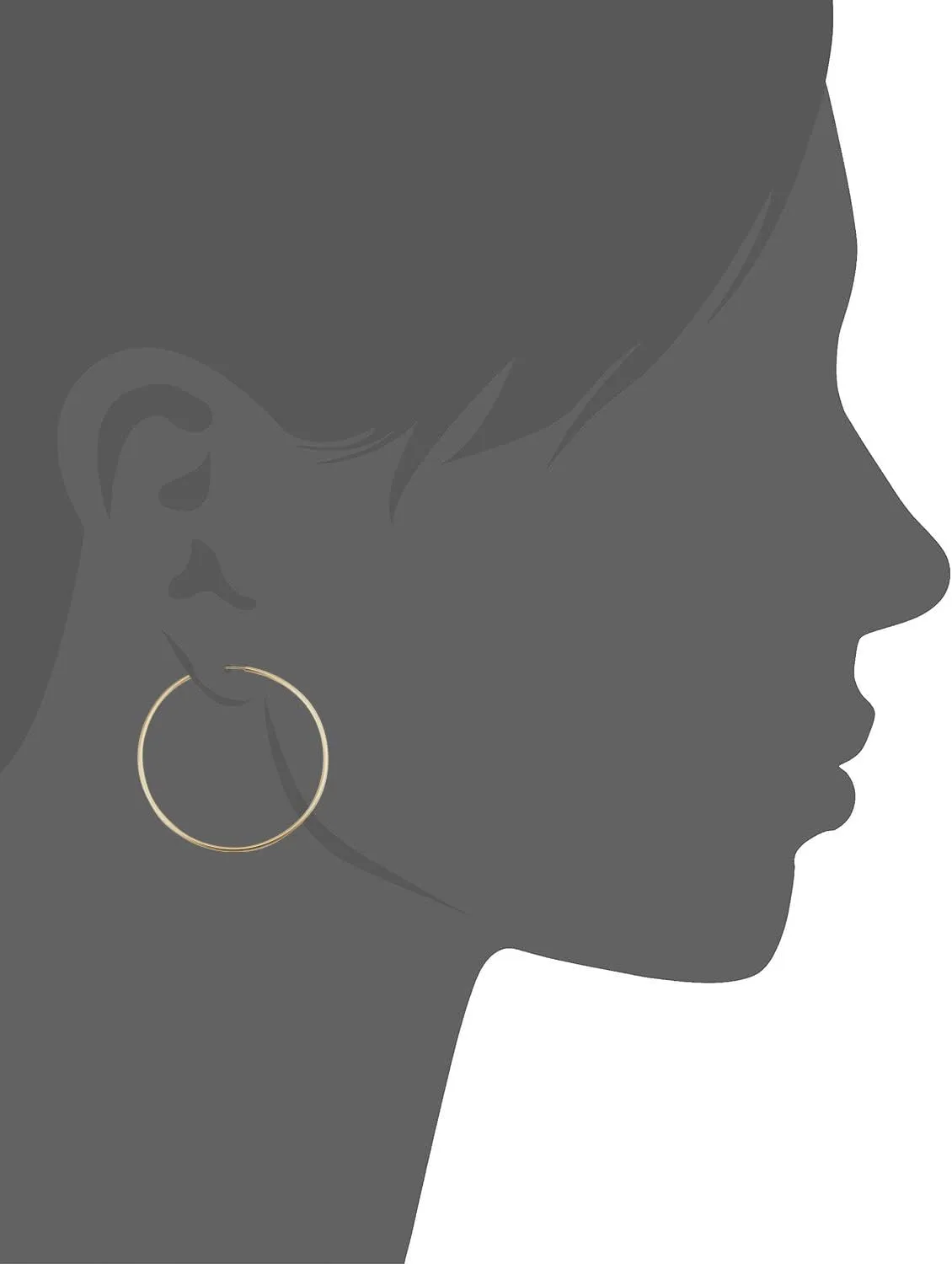 14k Yellow Gold Filled 1.5 mm Thick Endless Hoop Earrings (12, 16, 20, 30, 40, 50 or 60 mm)