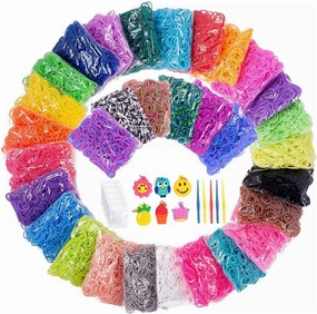 15000  Loom Rubber Band Refill Kit in 31 Colors, Bracelet Making Kit for Kids Weaving DIY Crafting Gift, with 13500 Loom Bands,500 Clips,15 Charms, 6 Crochet Hooks,2 Y Looms