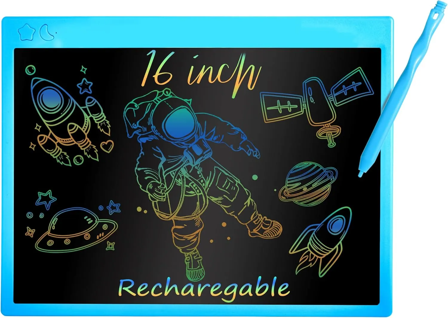 16 Inch Rechargeable LCD Writing Tablet, Erasable & Colorful Doodle Board with Eye-Protecting Large Screen, Educational Learning Toys for 3 4 5 6 7 Year Old Kids, Drawing Tablet Gift for Boys Girls