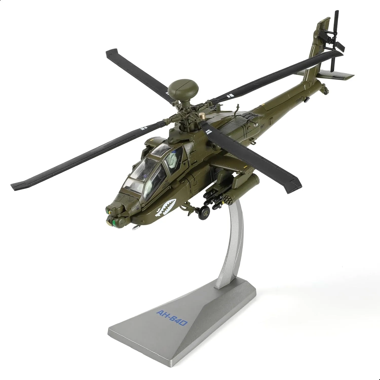 1/72 U.S. Army AH-64A Apache Advanced Armed Main Attack Helicopter Model Classic American Army Attack Aircraft Model Metal Diecast Plane Model Kits with Display Stand Collection Gift for Adult