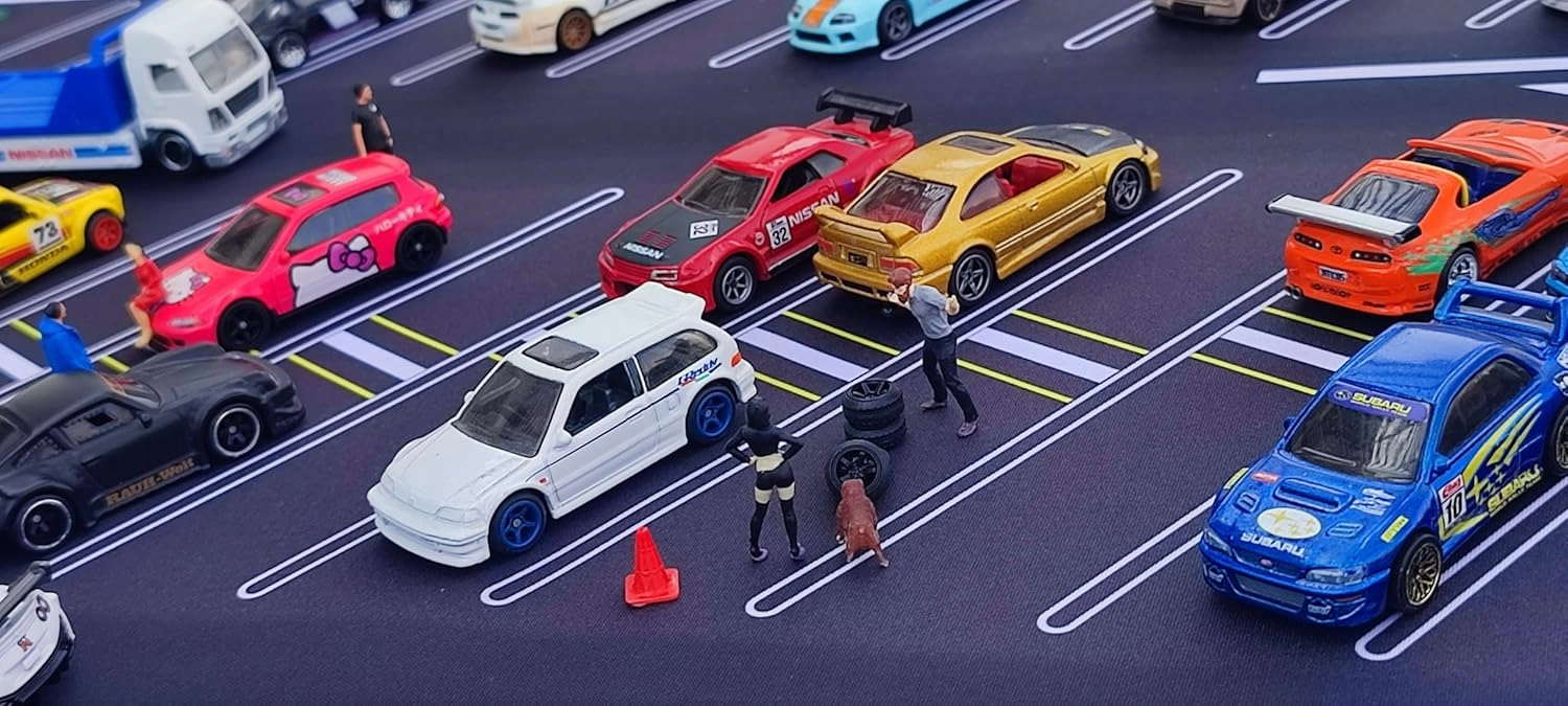 1/64 Scale Non-Slip Parking Mouse Pad Car Diorama, Rollable Desktop Play Mat for Model Vehicle (PAD_005), XX-Large