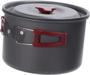 1pcs Outdoor Single Cooking Pot Set Aluminium Alloy Camping Cooker for Picnics Hiking Outdoor Activities Safe Portable Cooking Tool Grey