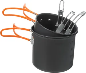 1set Camping Cookware Set Lightweight for People Includes Stew Pot Frying Pan Plates Cups for Outdoor Picnics and Backpacking Adventures