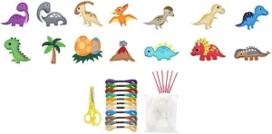 1set Portable Dinosaur Crafts Felt Sewing Kit for Boy Girl Fun Household Dinosaur Toys for Boys Girls Educational Plaything for Activities and Festive Decor