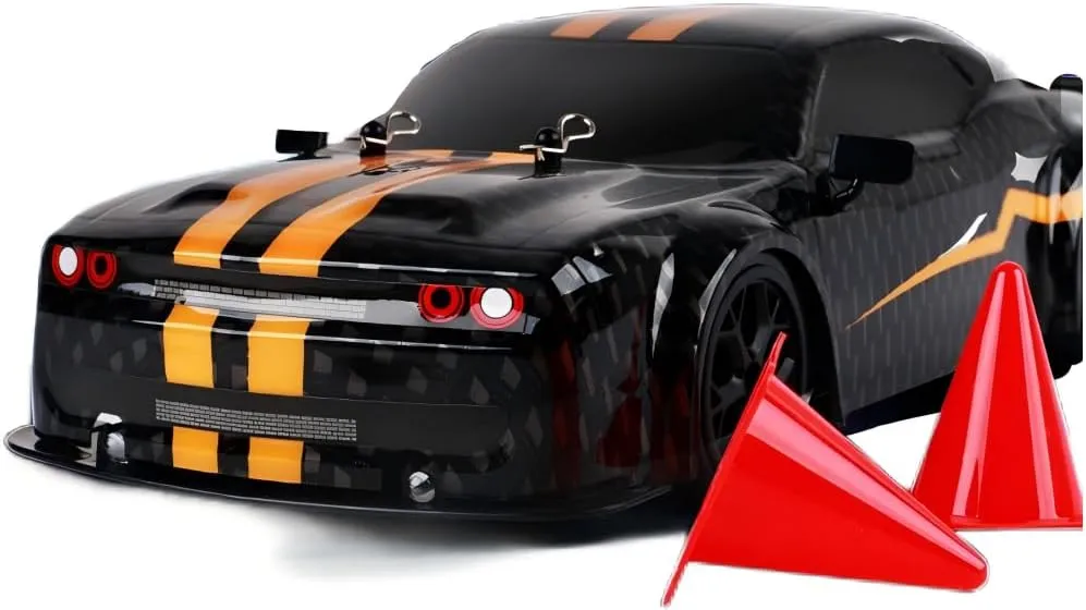 20KM/H RC Drift Car, 1/14 Scale 2.4G 4WD RC Racing Car with LED Lights, RC Racing Toy for Hobbyist