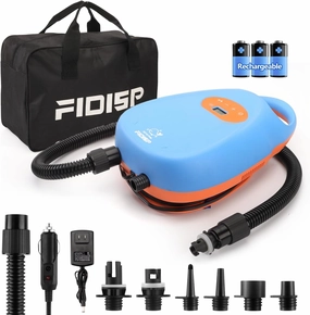 20PSI Paddle Board Pump, Portable Rechargeable Paddle Pump, SUP Air Pump with Dual Stage Inflation&Auto-Off, Deflation Function 12V DC Car Connector