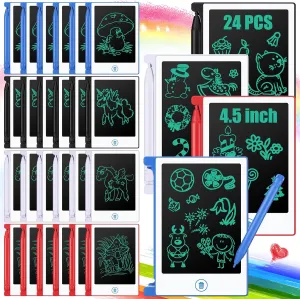 24 Pieces LCD Writing Tablet Bulk Kids Mini Drawing Pad 4.5 Inch Electronic Doodle Board Kids Party Favor Classroom Gift(White Frame)
