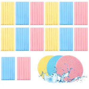 240 Pcs Compressed Facial Sponge,Professional Makeup Removal Sponge,Round Face Cleaning Sponge for Spa,Exfoliating,Face Wash(Yellow,Pink,Blue)