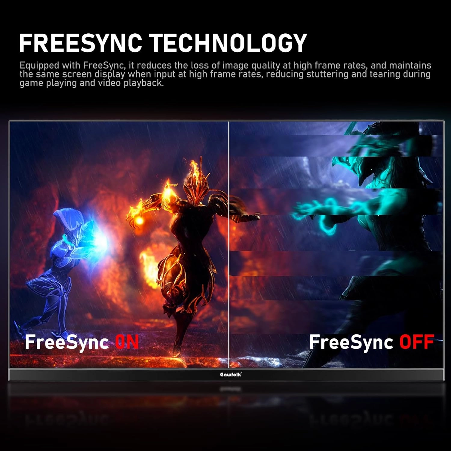 24.5 Inch IPS PC 200Hz Gaming Monitor, FHD 1080p Screen, 1ms Without Bezel, freesync, 99% sRGB, 178 ° Angle View, HDMI、DisplayPort, Compatible with Wall mounting 75 * 75MM - Black