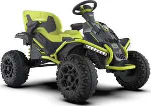 24V Ride on Toy for Big Kids, Kids' Electric Vehicles Outdoor Race Toy with 4 Strong Motors Total 300W Bluetooth Speaker and 24V 7AH Big Battery, Adjustable Seat, Electric Cars for Children 3-12