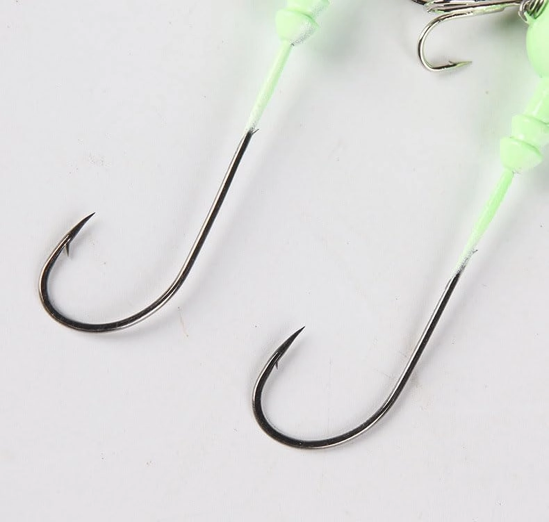 25 pcs Jig Head Fishing Hooks Luminous 3D Eyes Treble Hook for Bass Fishing ﻿