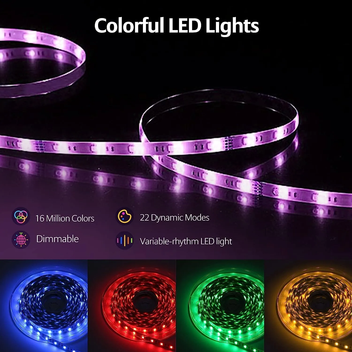 25FT RV Awning Lights Strip, 12V Multi-Color RV Underglow Led Lights, Camper Underbody Accent Lighting with APP RF Control for Motorhome Travel Trailer Concession Stands Food Trucks