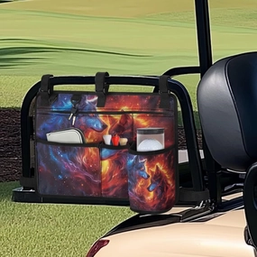2/4-Seat Golf Cart Bag Attachment, Golf Cart Rear Seat Organizer with Open Pockets for Golf Balls & Bottles