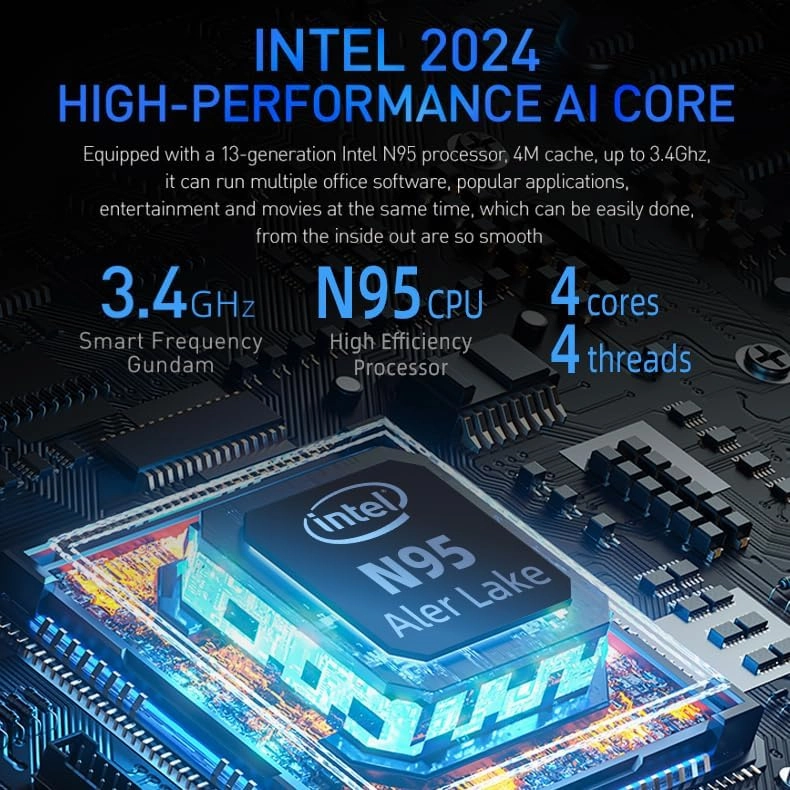 2-in-1 Mini Laptop: 10.95" 2K FHD IPS Touchscreen, N95 CPU,16GB DDR5 RAM 1TB SSD, Metal Body, Win 11 Pro/Office 2019, Full-Function Type-C, Fingerprint Sensor, Backlit Keyboard (16G 1TB)