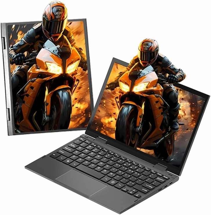 2-in-1 Mini Laptop: 10.95" 2K FHD IPS Touchscreen, N95 CPU,16GB DDR5 RAM 1TB SSD, Metal Body, Win 11 Pro/Office 2019, Full-Function Type-C, Fingerprint Sensor, Backlit Keyboard (16G 1TB)