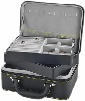 2-Layer Portable Leather Jewelry Box Organizer for Rings, Earrings, Necklaces & Bracelets – Large Capacity with Velvet Lining, Perfect Gift for Women