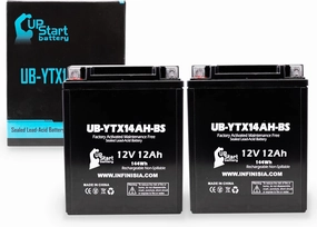 2-Pack UB-YTX14AH-BS Battery Replacement for 1993 Bimota Tesi 900 CC Motorcycle - Factory Activated, Maintenance Free, Motorcycle Battery - 12V, 12AH, UpStart Battery Brand