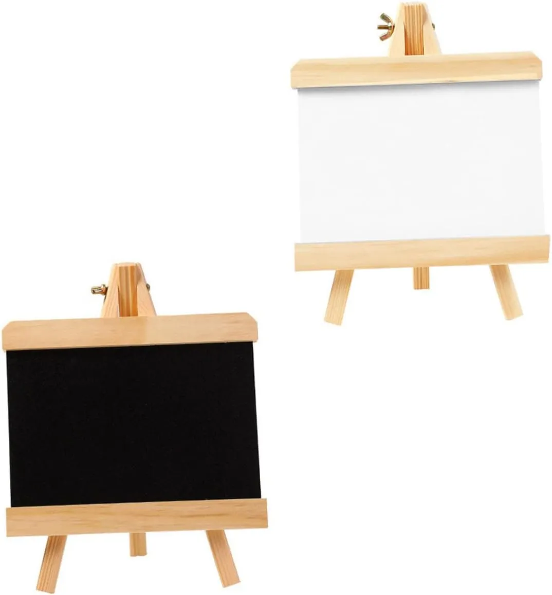 2pcs Chalkboard Creative Wooden Drawing Board Multi-Function Boy Girl Painting Easel Stand for Message Board Memo and Table Decor
