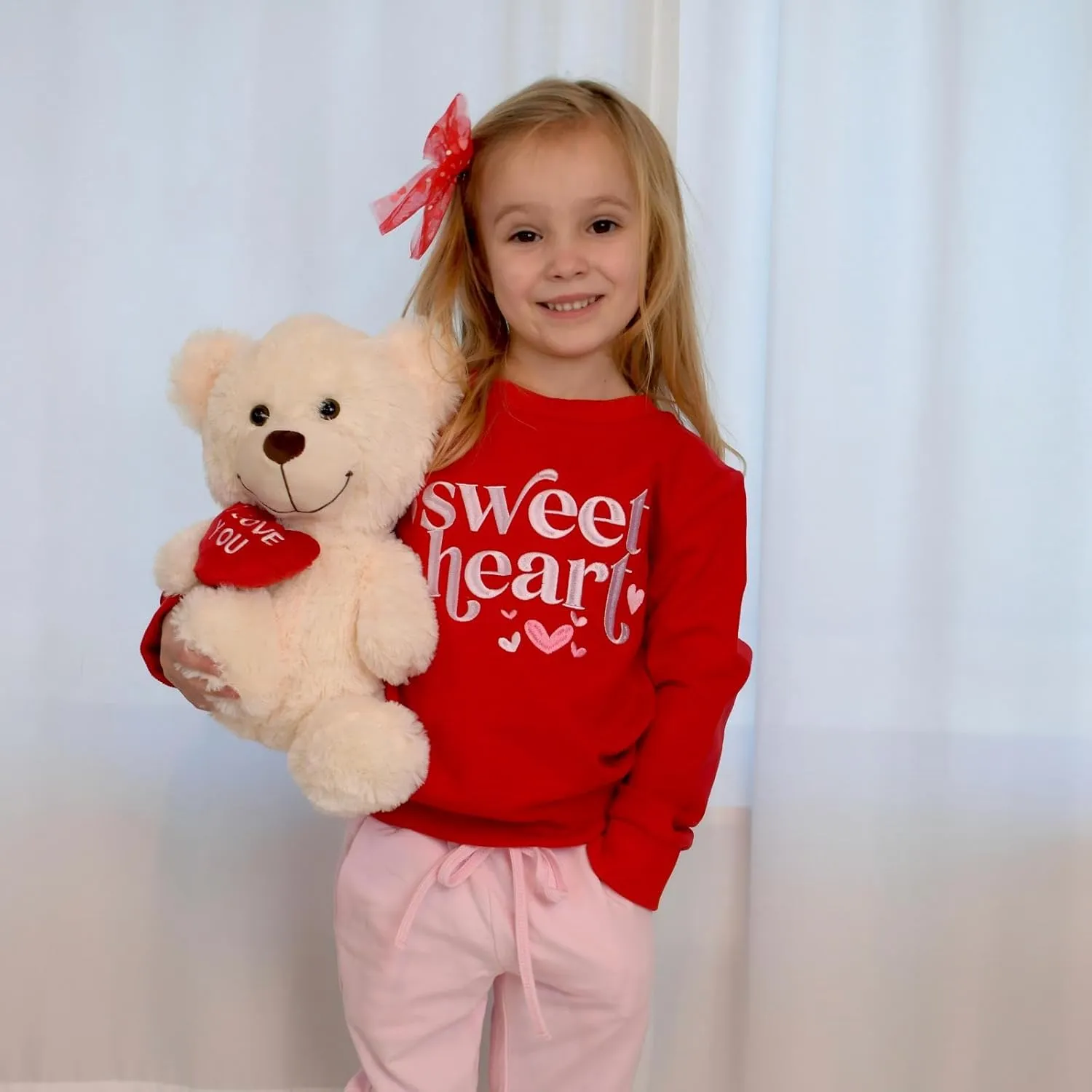 2Pcs Teddy Bear with Heart, Cute Brown Teddy Bear Stuffed Animals,12" Soft Bear Plushie Stuffed Bear Plush Gifts for Girlfriend Kid, (Brown & Cream)