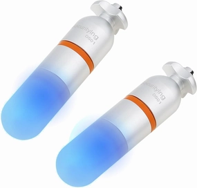2Pcs Scuba Dive Strobe Signal Light, Mini Tank Light Night Dive Marker Light, Underwater 150M LED Flashing Safety Light Beacon Diving Light with AAA Battery (Blue)