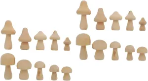2sets DIY Wood Mushroom Decor Mushroom Aesthetic Garden Toys for Boys and Girls 10pcs*2