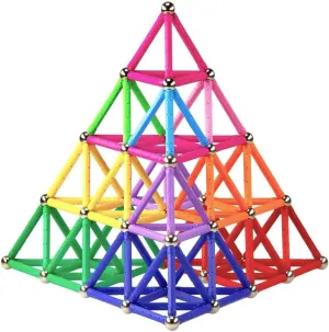 312PCS Magnetic Building Sticks Blocks Set, Magnet Educational Toys Magnetic Stacking Toys STEM Set, Non-Toxic Building Toy 3D Puzzle with Storage Bag