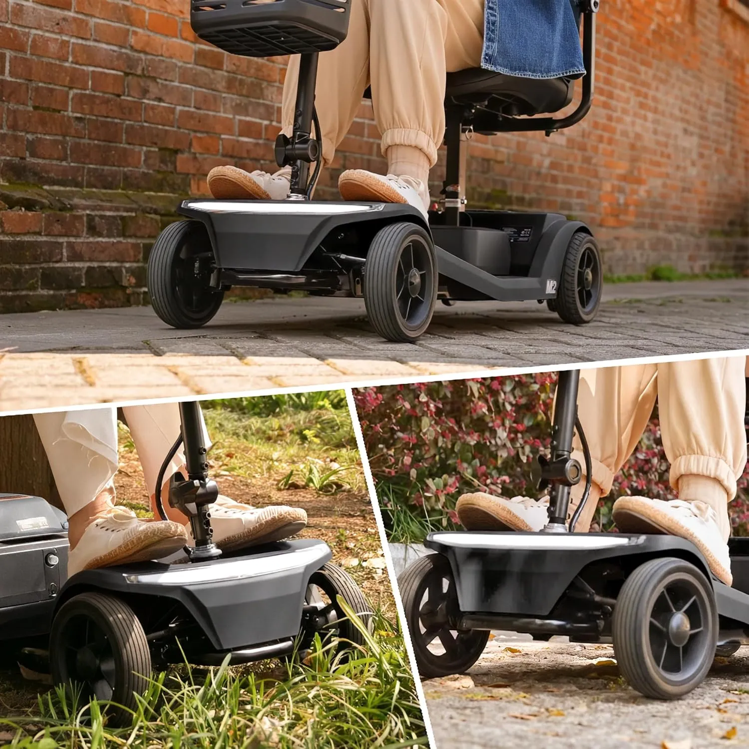 330lbs Max Weight, Electric Mobility Scooter for Adults 4 Wheel Mobility, 10-15miles Per Charge Electric Powered Wheelchair Power Scooters Black