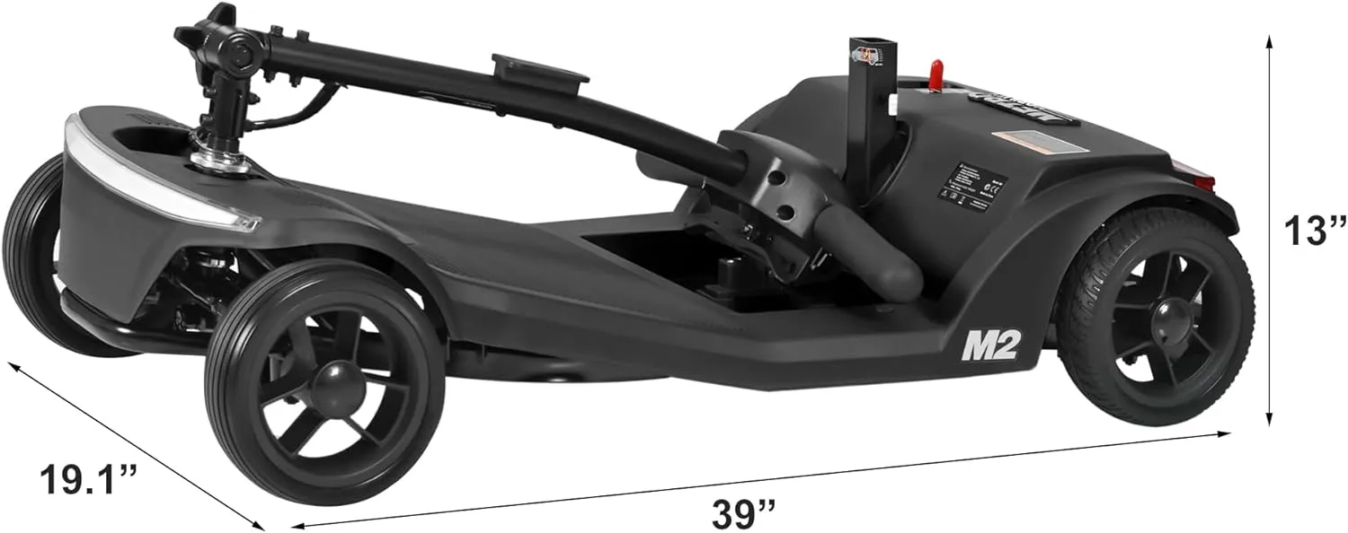 330lbs Max Weight, Electric Mobility Scooter for Adults 4 Wheel Mobility, 10-15miles Per Charge Electric Powered Wheelchair Power Scooters Black
