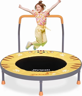 3FT Foldable Trampoline for Kids, 36” Mini Small Trampoline with Handle Bar Indoor Outdoor, Height-Adjustable,Max Load 150LBS,Toddler Baby Jumping Mat