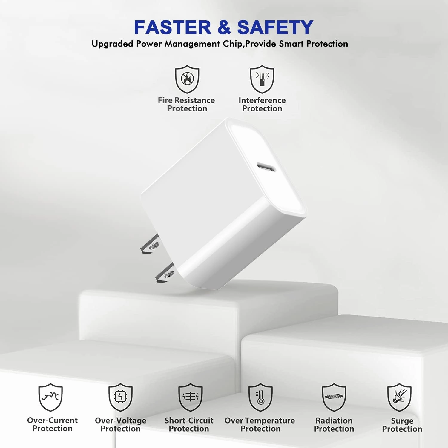 3Pack iPhone 16/15 Charge Block,USB C Charger,i Phone Charger Adapter Quick Fast Charger Adapter Plug 20W Power Delivery Type C Fast Charging Block for iPhone 16/15/14/13/12,iPad Pro/Air/Mini/AirPods