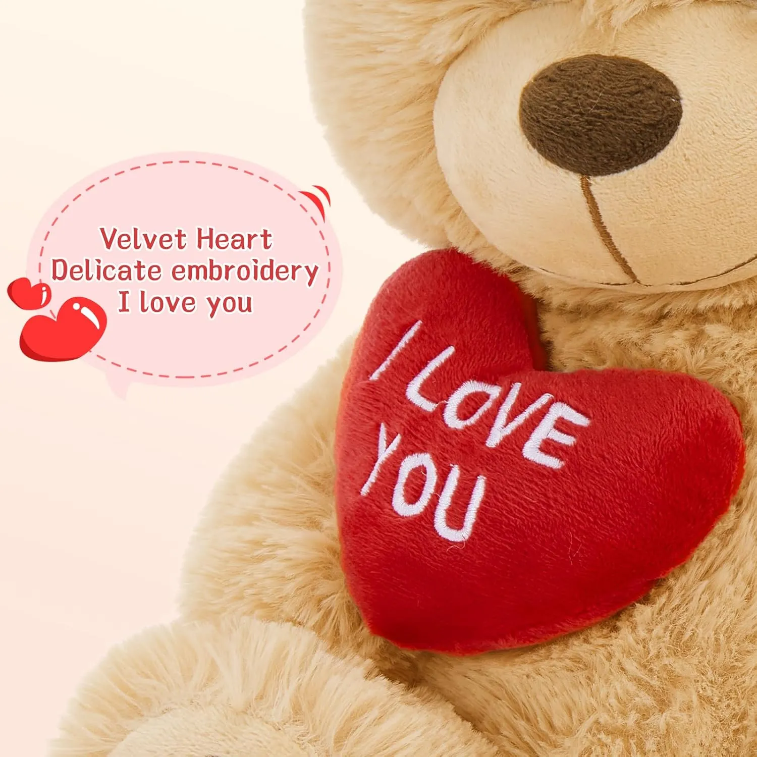 3Pcs Valentines Bulk Teddy Bear with Heart, Cute Brown Teddy Bear Stuffed Animals, 12" Soft Bear Plushie Toy Stuffed Bear Plush Gifts for Girlfriend Kid