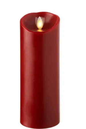 3"x8" Moving Flame Red Pillar Candle