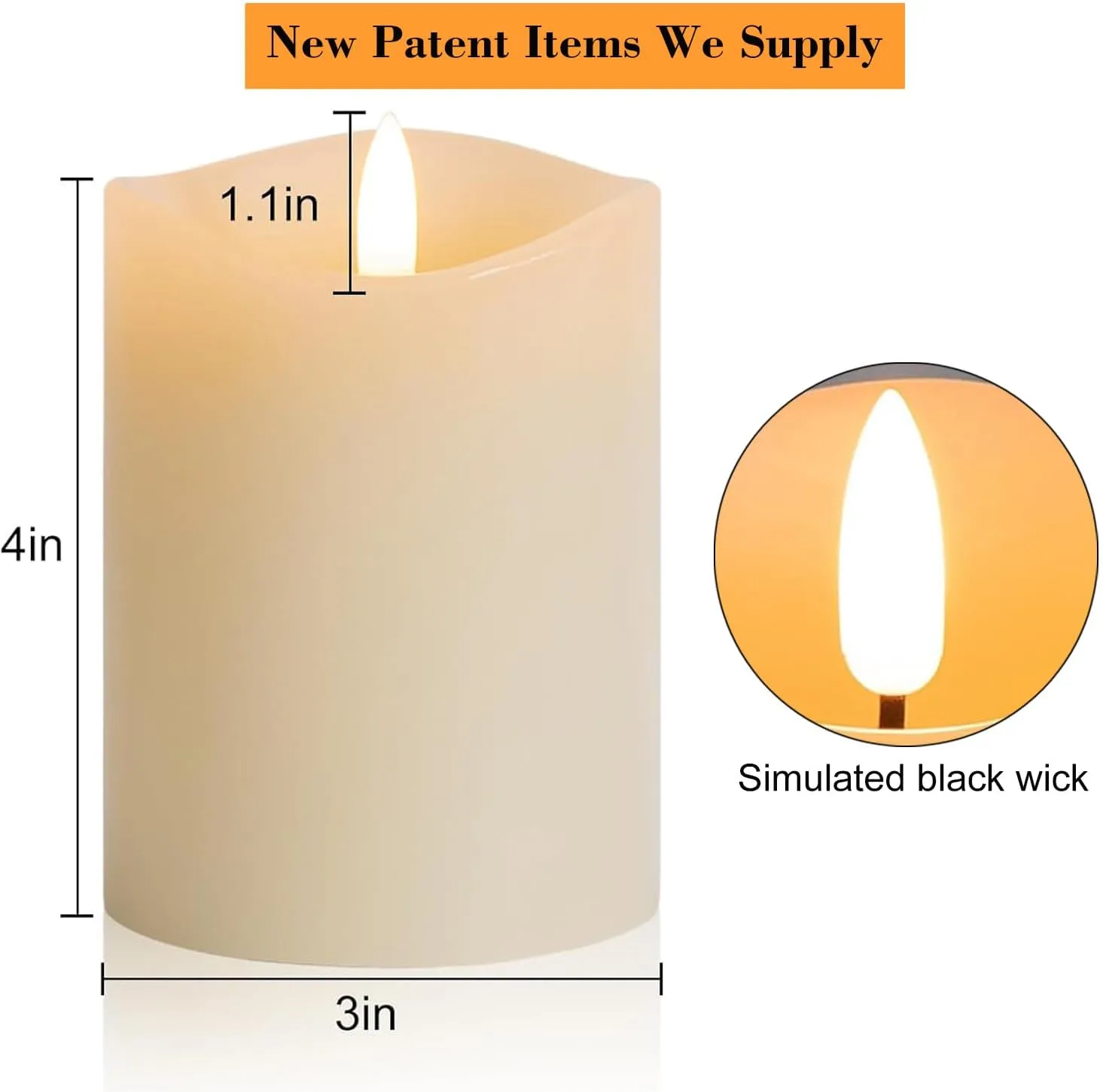 4 inch Flickering Flameless Candles with Remote, LED Pillar Candle Small, Real Wax Battery Operated Candles with Timer, Ivory Fake Candles for Wedding,Party,Christmas Decor, Set of 6