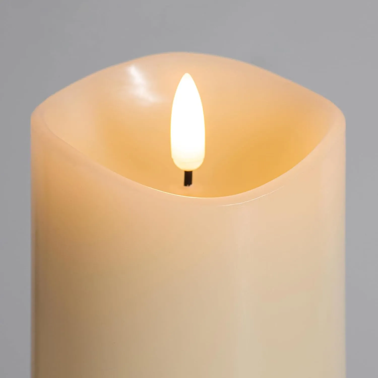 4 inch Flickering Flameless Candles with Remote, LED Pillar Candle Small, Real Wax Battery Operated Candles with Timer, Ivory Fake Candles for Wedding,Party,Christmas Decor, Set of 6